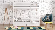 Łóżka dla dzieci i młodzieży - Łóżko piętrowe, WNM Group, Wanda Plus W1, 2 Szuflady, Biały, 167x77 cm - miniaturka - grafika 1