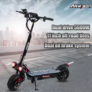 ARWIBON Q06 Pro Electric Scooter 11 inch Off-road Tire 60V 2800W Dual Motor 55-75km/h Max Speed 27Ah Battery 50-70kmRang - Hulajnogi elektryczne - miniaturka - grafika 3