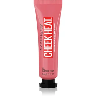 Maybelline New York Cheek Heat Blush, róż, żelowa formuła pigmentów na bazie wody, błyszczące wykończenie, nr 15 Nude Burn - Róże do policzków - miniaturka - grafika 1