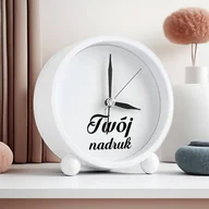 Zegary - Biały budzik z Twoim nadrukiem - miniaturka - grafika 1