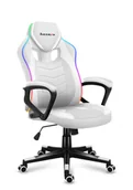 Fotele gamingowe - Fotel Gamingowy fotel obrotowy Huzaro Force 2.5 RGB Carbon White Mesh, biały z podświetleniem - miniaturka - grafika 1