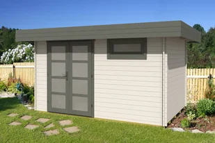Drewniany domek ogrodowy ROOD z płaskim dachem 380x260cm - Nordenwood - Altany ogrodowe - miniaturka - grafika 1