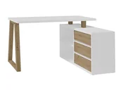 Biurka - Biurko narożne IGA II artisan białe nowoczesne 135 cm - miniaturka - grafika 1