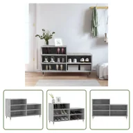 Szafki na buty - The Living Store stojak na buty betonowy szary 102x36x60 cm materiał drewnopochodny - miniaturka - grafika 1