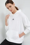 Bluzy damskie - Helly Hansen bluza damska kolor biały z kapturem gładka - miniaturka - grafika 1