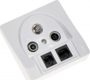 GNIAZDO KOŃCOWE GAR-SAT/2RJ R-TV SAT+RJ45+RJ11 - Gniazdka elektryczne - miniaturka - grafika 1