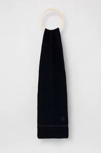Tommy Hilfiger szalik z domieszką wełny kolor granatowy z nadrukiem - Apaszki i szaliki damskie - miniaturka - grafika 1