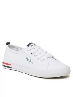 Buty dla chłopców - Pepe Jeans Tenisówki Brady Basic Boy PBS30549 Biały - grafika 1