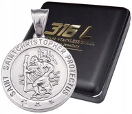 Wisiorki - SREBRNY MEDALIK RELIGIJNY ŚWIĘTY KRZYSZTOF NA ŁAŃCUSZEK PATRON KIEROWCÓW - miniaturka - grafika 1