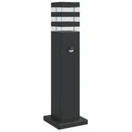 Lampy ogrodowe - vidaXL Zewnętrzna lampa stojąca z czujnikiem, czarna, 50 cm, aluminium - miniaturka - grafika 1