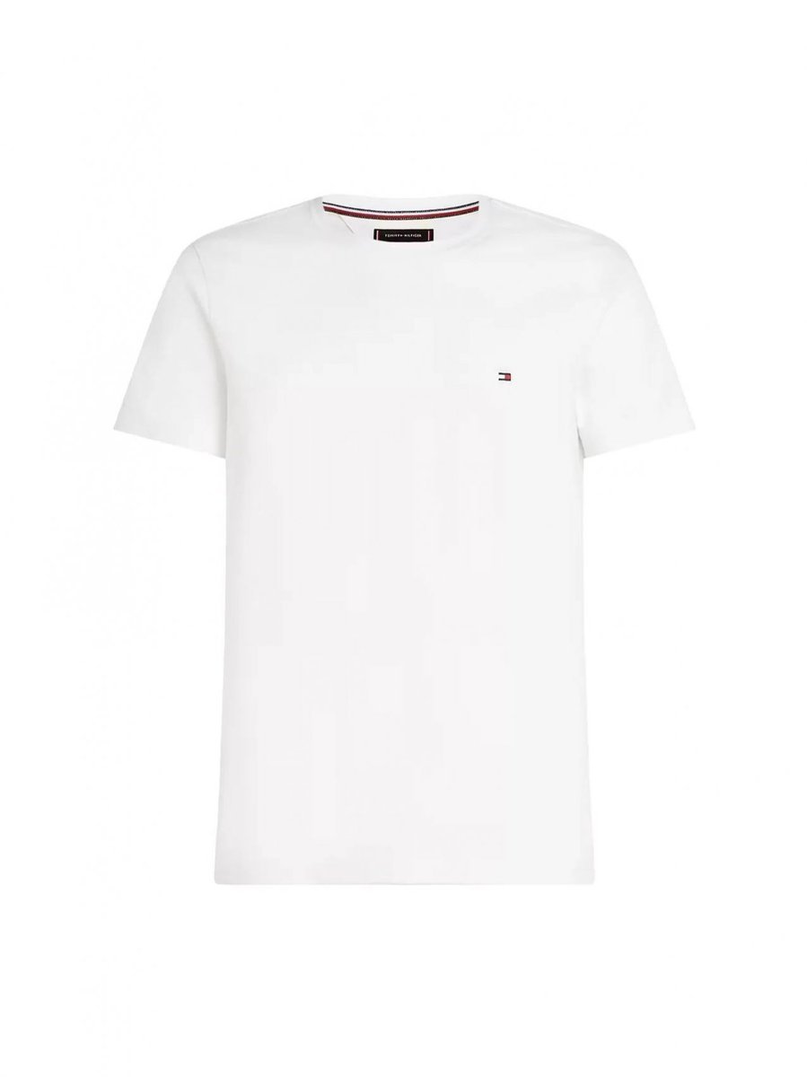 t-shirt uomo tommy hilfiger mw0mw27539 ybr core stretch slim white