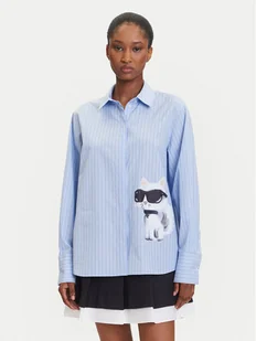 KARL LAGERFELD Koszula A3W11029 Niebieski Regular Fit - Koszule damskie - miniaturka - grafika 1