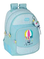 Plecaki - Adaptacyjny podwójny plecak Wózek, tkanina nadająca się do recyklingu, Blackfit8 Fly With Me, 320x150x420 mm, Celeste/Blanco - miniaturka - grafika 1