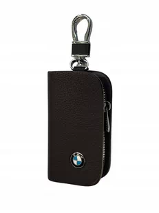 SKÓRZANE ETUI na klucze BMW logo KLUCZYK brelok ELEGANCKI brąz - Etui na klucze - miniaturka - grafika 1