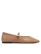 Baleriny - Calvin Klein Baleriny Ballerina New Buckle - Lth HW0HW02483 Brązowy - miniaturka - grafika 1