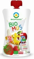 Kaszki dla dzieci - BIOFOOD Mus Truskawka+Jabłko+Banan BIO 90g - Bio Food - miniaturka - grafika 1