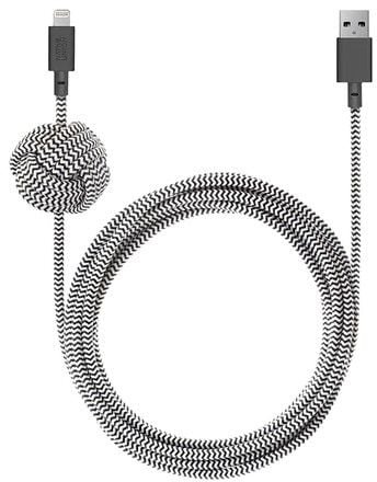 Kabel USB Native Union USB-A - Lightning 3 m Czarny Biały NCABLE-KV-L-ZEB