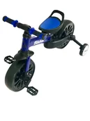 Rowerki biegowe - Rowerek biegowy 4-kołowy 4w1 składany do auta model 110 niebieski - miniaturka - grafika 1
