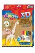 Puzzle - Puzzle drewniane 3D do kolorowania Żyrafa akcesoria Colorino PATIO 838348 - miniaturka - grafika 1
