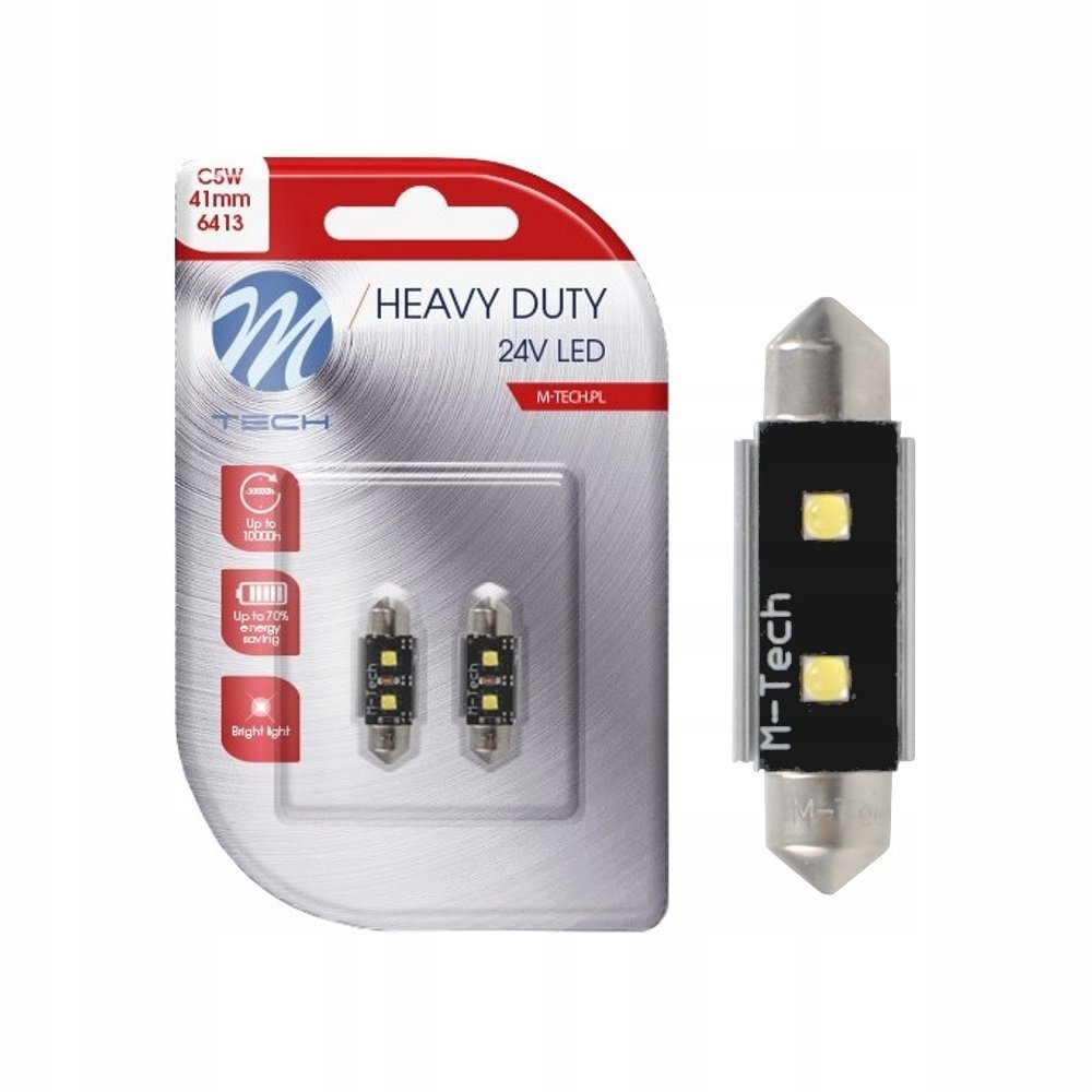 Żarówki C5w Led 41mm Dioda Biała White 24v Tir