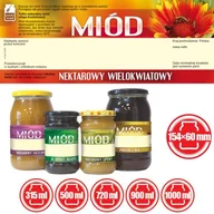 Akcesoria do hodowli zwierząt - Etykiety na Miód Wielokwiatowy (100szt) -wzór E154 - miniaturka - grafika 1