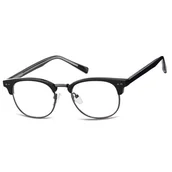 Okulary korekcyjne, oprawki, szkła - Okulary zerówki owalne oprawki korekcyjne 879B czarny/grafitowy - miniaturka - grafika 1