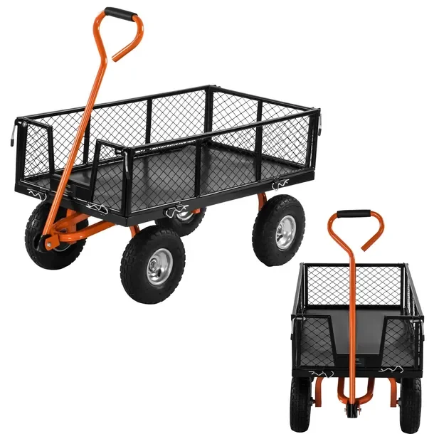 Wózek Ogrodowy Transportowy Rozkładany Pompowane Koła 125l 400kg