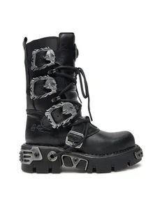 NEW ROCK Glany M-391-S1 Czarny - Glany damskie - miniaturka - grafika 1