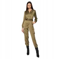 Kombinezony - GUESS KOMBINEZON DAMSKI KHAKI KLASYCZNY M GXA - miniaturka - grafika 1