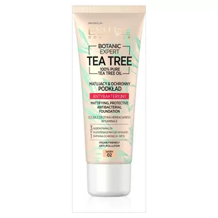 Eveline cosmetics Tea Tree Matujący Podkład Antybakteryjny 02 Ivory EVEL-1636 - Podkłady do twarzy - miniaturka - grafika 1