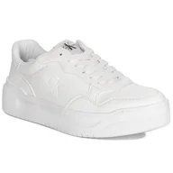 Sneakersy damskie - Calvin Klein Jeans Sneakersy damskie na platformie białe-36 - miniaturka - grafika 1