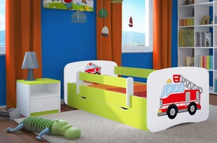 Elior Łóżko dziecięce z szufladą Happy 2X mix 70x140 - zielone - Łóżka dla dzieci i młodzieży - miniaturka - grafika 1