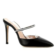 Klapki i japonki damskie - Czarne klapki na szpilce CARINII - Carinii - miniaturka - grafika 1