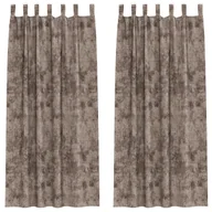 Zasłony - vidaXL Zasłony Welurowe 2 sztuki z Oczkami Cappuccino 260x140 cm - miniaturka - grafika 1