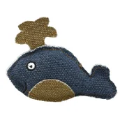 Zabawki dla kotów - BARRY KING Wieloryb z mocnego materiału granatowy 11 x 9 cm - miniaturka - grafika 1