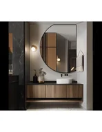 Lustra - Lustro o nieregularnym kształcie w czarnej matowej ramie mdf - ODETTA, Dostępne wymiary: 110x84 - miniaturka - grafika 1