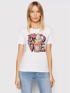 Koszulki i topy damskie - LIU JO T-Shirt CA2258 J5003 Biały Regular Fit - grafika 1