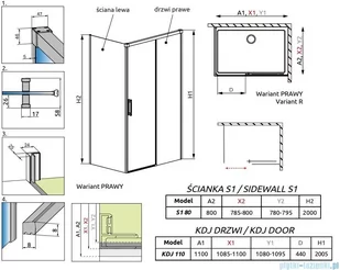 Radaway Idea White Kdj kabina 110x80cm prawa szkło przejrzyste 387041-04-01R/387051-04-01L - Kabiny prysznicowe Radaway Idea White Kdj kabina 110x80cm prawa szkło przejrzyste 387041-04-01R/387051-04-01L - Kabiny prysznicowe - miniaturka - grafika 2