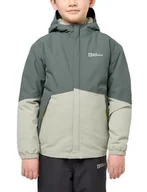 Kurtki i płaszcze dla chłopców - Jack Wolfskin - BLOCKY JACKET K, kurtka puchowa dla dzieci, unisex, liść zieleń/miętowa, - miniaturka - grafika 1