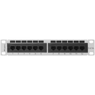 Akcesoria do szaf serwerowych - Lanberg Patch Panel 12 Port 1U 10 cali kategoria 5e szary - miniaturka - grafika 1
