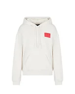 Bluzy damskie - Armani Exchange Damska bluza z długim rękawem, naszywka z logo na przodzie, bluza z kapturem, ISO, ekstra duża - miniaturka - grafika 1