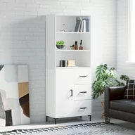 Witryny - vidaXL Witrynka, biała, 69,5x34x180 cm, materiał drewnopochodny - miniaturka - grafika 1
