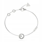 Bransoletki - Guess Tiny Dancer srebrna bransoletka damska kółko z kryształkami JUBB04656 - miniaturka - grafika 1