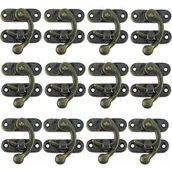 Zawiasy, okucia i inne akcesoria - Zestaw 12 solidnych metalowych zatrzasków zawiasowych do małych, antycznych, drewnianych pudełek, klamer do pudełek na biżuterię i estetycznych zamkn - miniaturka - grafika 1