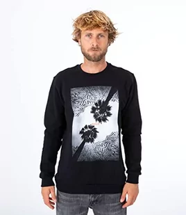 Hurley Unisex U Oceancare Photoprint Fleece Crew bluza polarowa, czarna, XS, czarny, XS - Bluzy damskie - miniaturka - grafika 1
