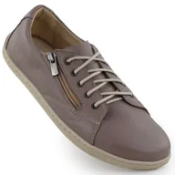 Półbuty damskie - Skórzane półbuty damskie barefoot khaki Helios 436 - miniaturka - grafika 1