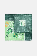 Krawaty i muchy męskie - Poszetka Zielona Jedwabna we Wzór Roślinny - miniaturka - grafika 1