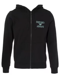 Emporio Armani Męska bluza z zamkiem błyskawicznym Iconic Terry, czarny, L - Bluzy męskie - miniaturka - grafika 1