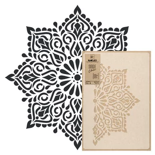 Nakleo szablon malarski wielokrotny // KWADRATOWA MANDALA - MEDIUM (średnica 59cm) - Szablony malarskie - miniaturka - grafika 1