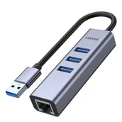 Huby USB - Unitek USB 3.0 3x USB 3.0 RJ-45 - miniaturka - grafika 1